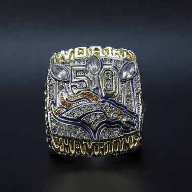 Anel de campeão SuperBowl 50 - Denver Broncos - GOAT STORE